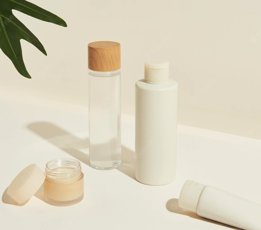 Skincare bottles